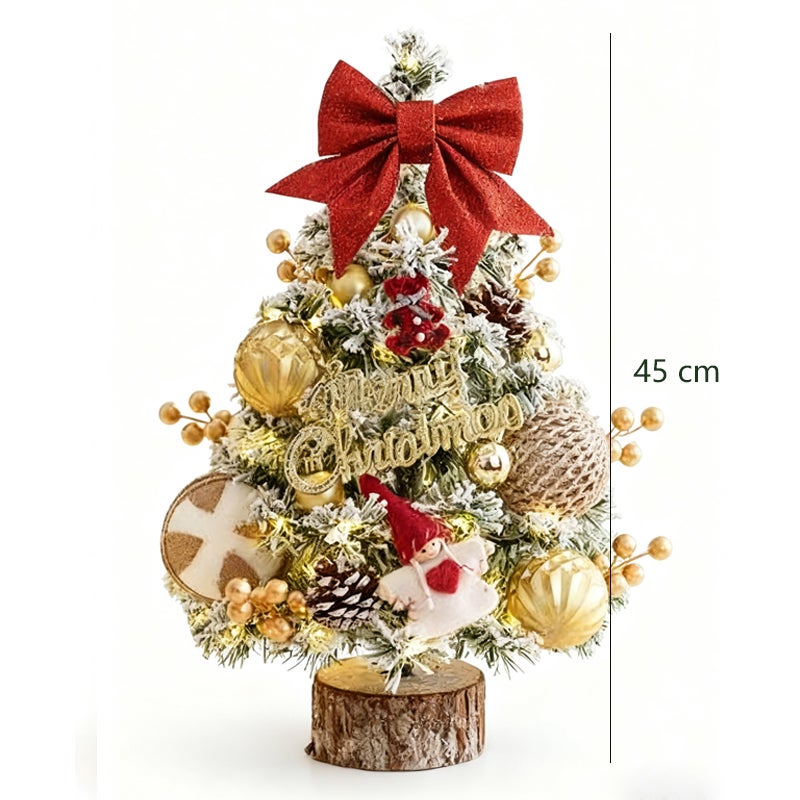 Décoration Lumineuse de Noël - Sapin Artificiel Mini 45cm avec Guirlande LED Chaude- 20led, Décoration de Table, Bureau ou Étagère - 2