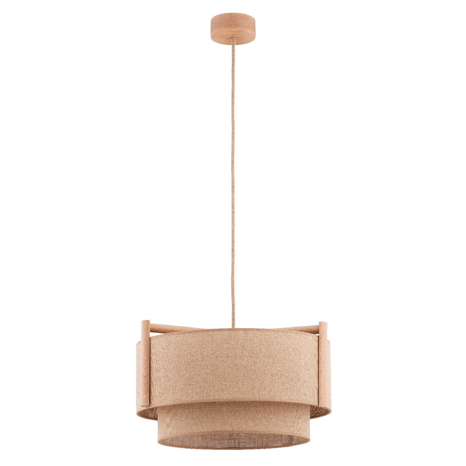 Lampa wisząca Leidi jasne drewno-beżowa 1xE27x15W wym: 105 x 47 x 47 cm metal Alfa