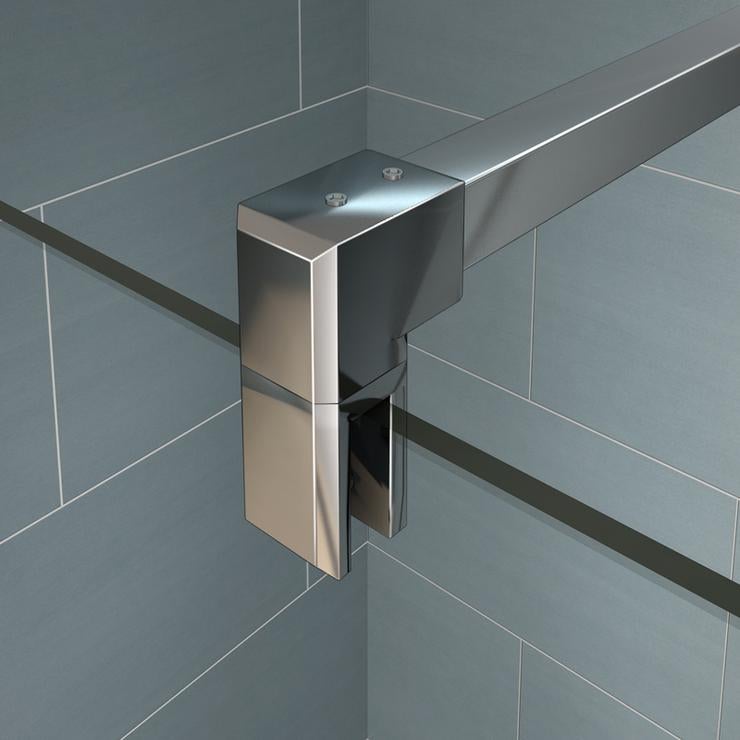 Aica Paroi De Douche 120x200cm Avec Retour Pivotante 40cm Et Barre De Fixation La Pince 360 Degré 90cm - 4
