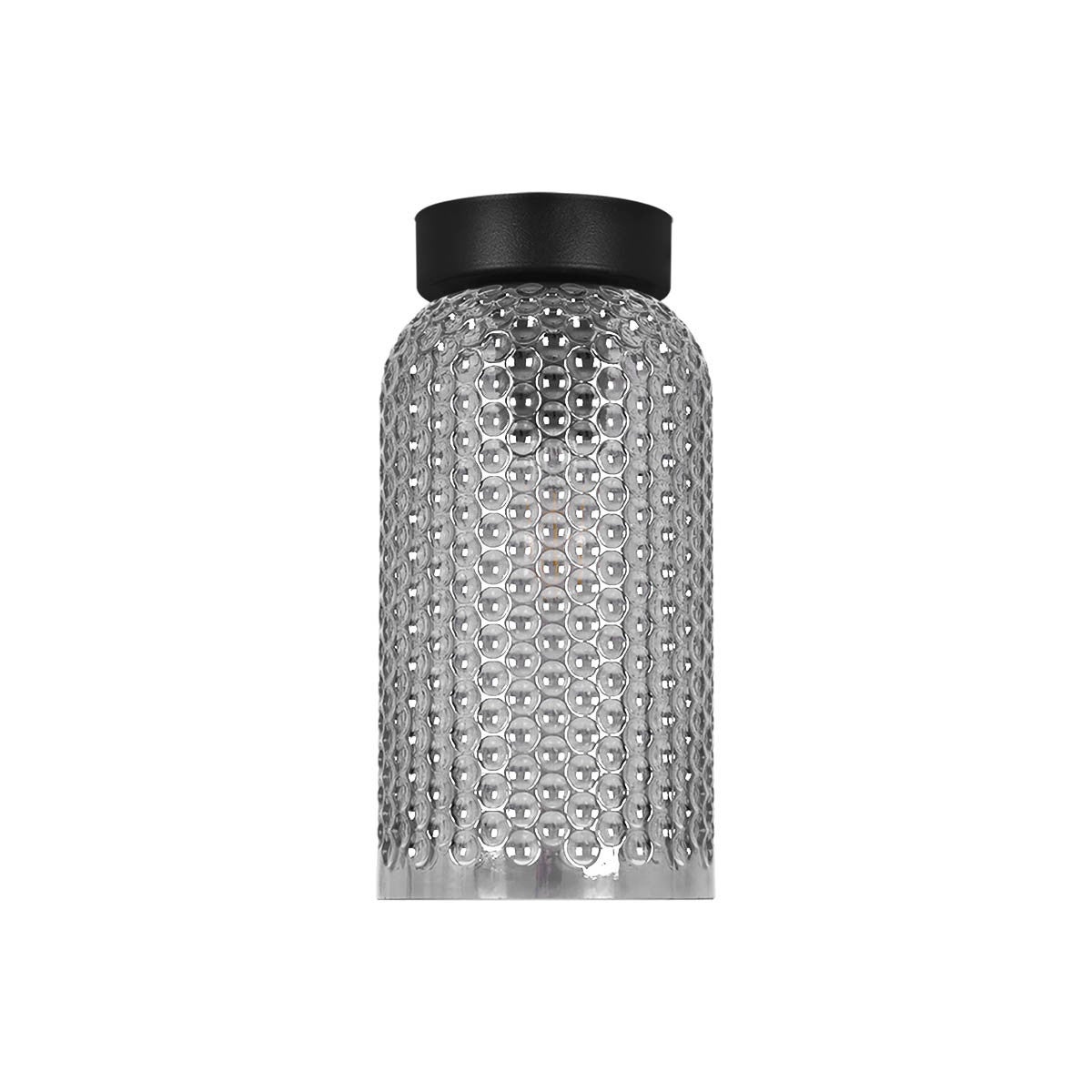 Lampa wisząca INGA czarna 1xE27x20W szkło wym:29x14x14cm IP20 Kaja