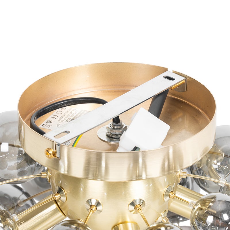 Plafonnier design en laiton avec verre fumé 4 lumières - Explode - 9