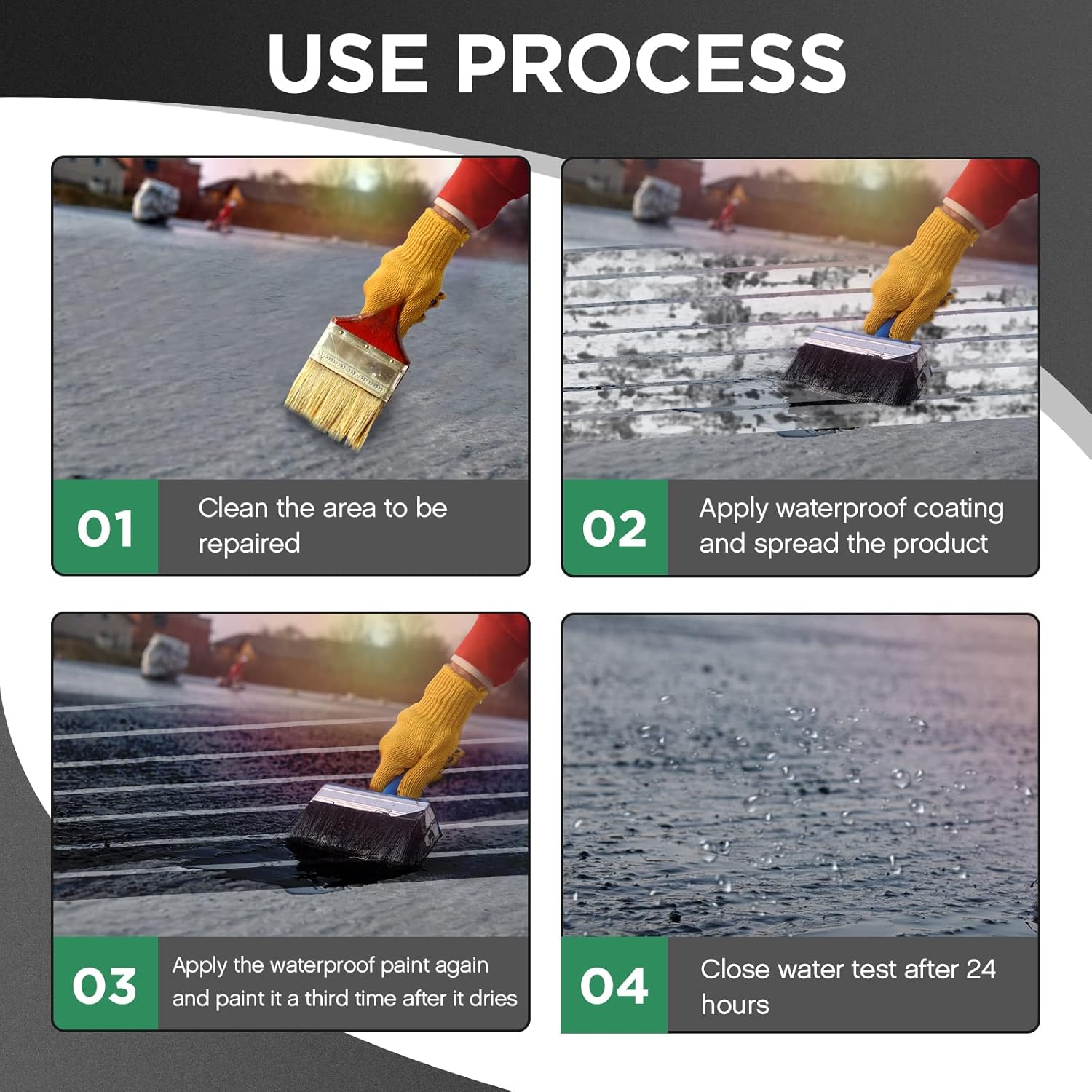 Ruban Adhésif en Tissu Polyester Imperméable 10cmX30M, Membrane Anti-fissures Résistante aux UV pour Réparation Toiture et Cloisons Sèches - 5