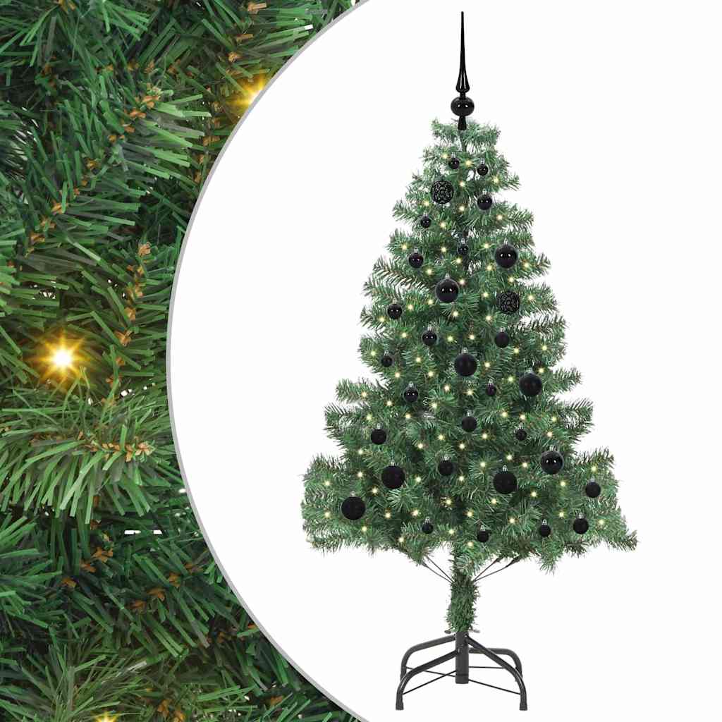 Choinka z 150 diodami LED z podstawą Zielony 150 cm PVC