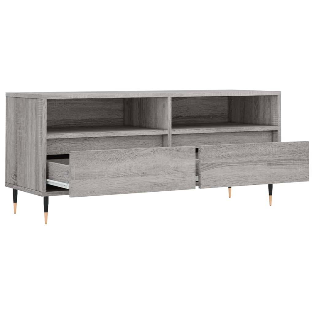 vidaXL Meuble TV sonoma gris 100x34,5x44,5 cm bois d'ingénierie - 6