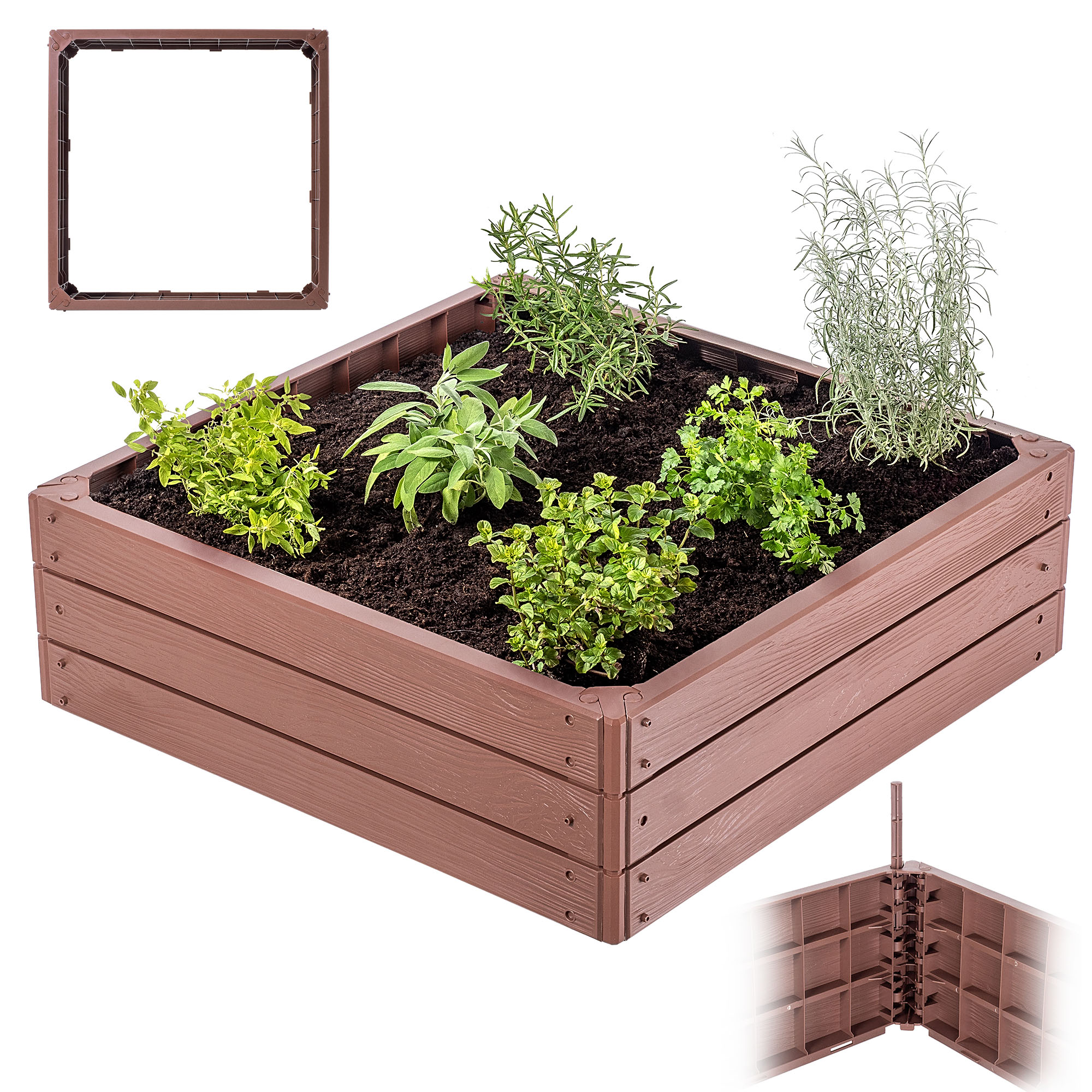 Macetas Balcon Jardinera Balcon Jardineras KADAX Para Balcón - Set De 6  (60cm, Plástico Resistente, Color Marrón) Macetas De Plastico Jardinera  Rectangular, image size:2000x2000