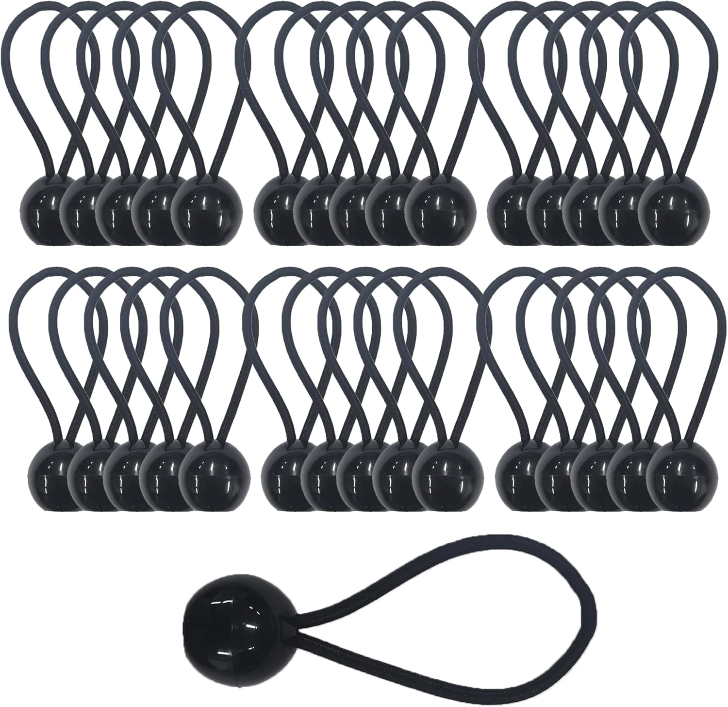20pcs Tendeur Élastique Avec Boule 100mm - Sandow Bâche Camping Tente Très Résistant 4mm