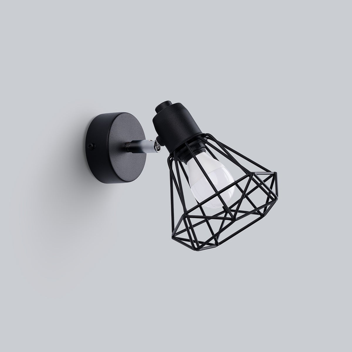 Kinkiet LUNOVA 1 czarny LED 4000K - 18x15x18cm Sollux