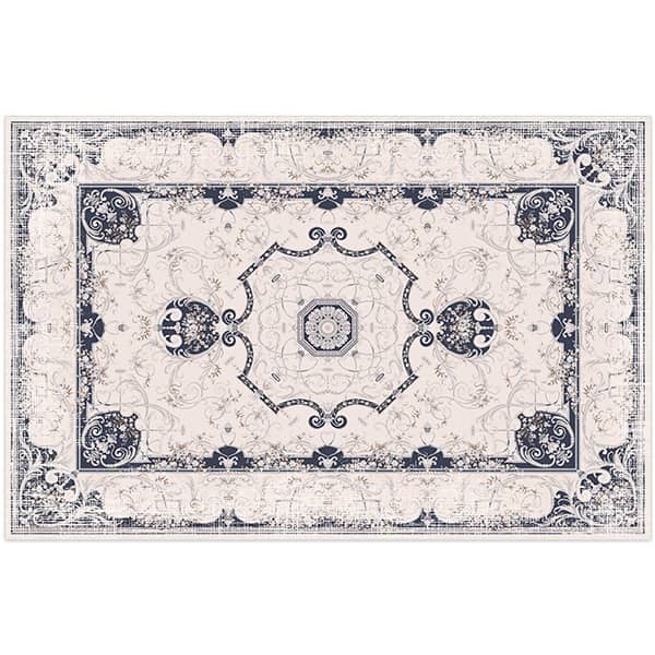 Tapis En Vinyle Effet Carreaux De Ciment Noir Et Blanc 66 X 160 Cm | Leroy Merlin