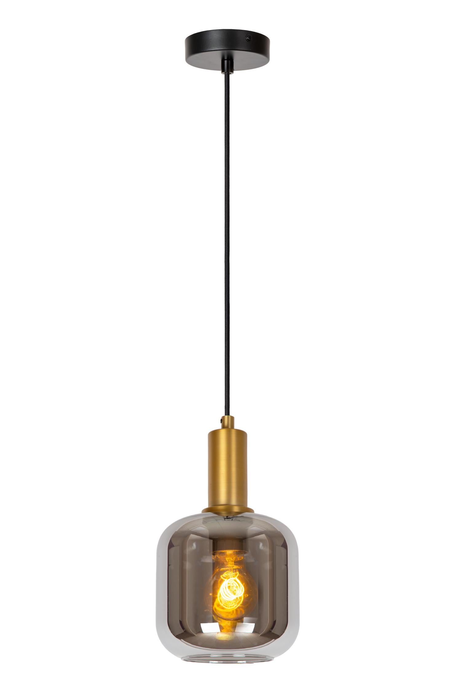 Lampa wisząca Joanet mosiężno-złota-szara 1xE27x40W wym: 162 x 16 x 16 cm szkło Lucide