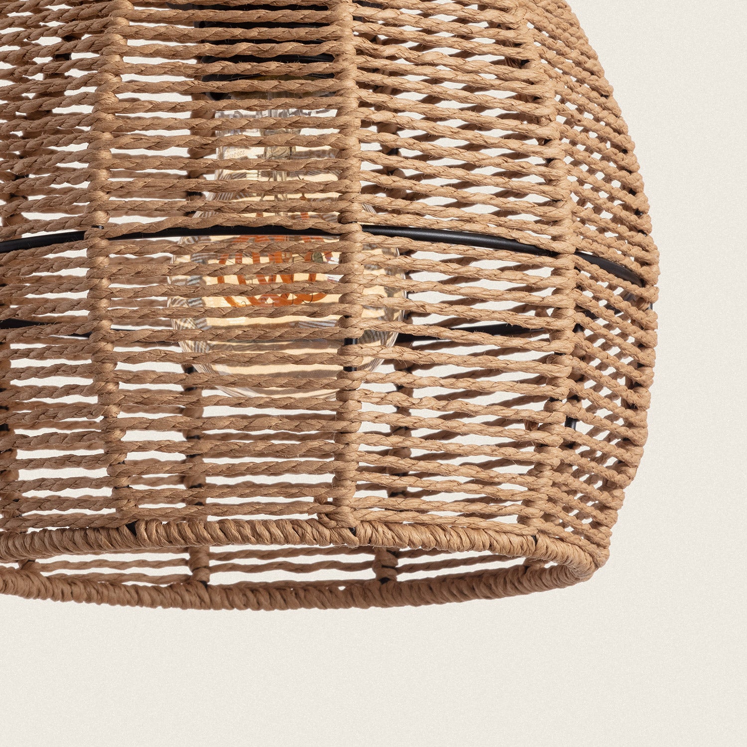 Ledkia Lámpara Colgante Papel Trenzado Mahali 3 Focos Natural - 8