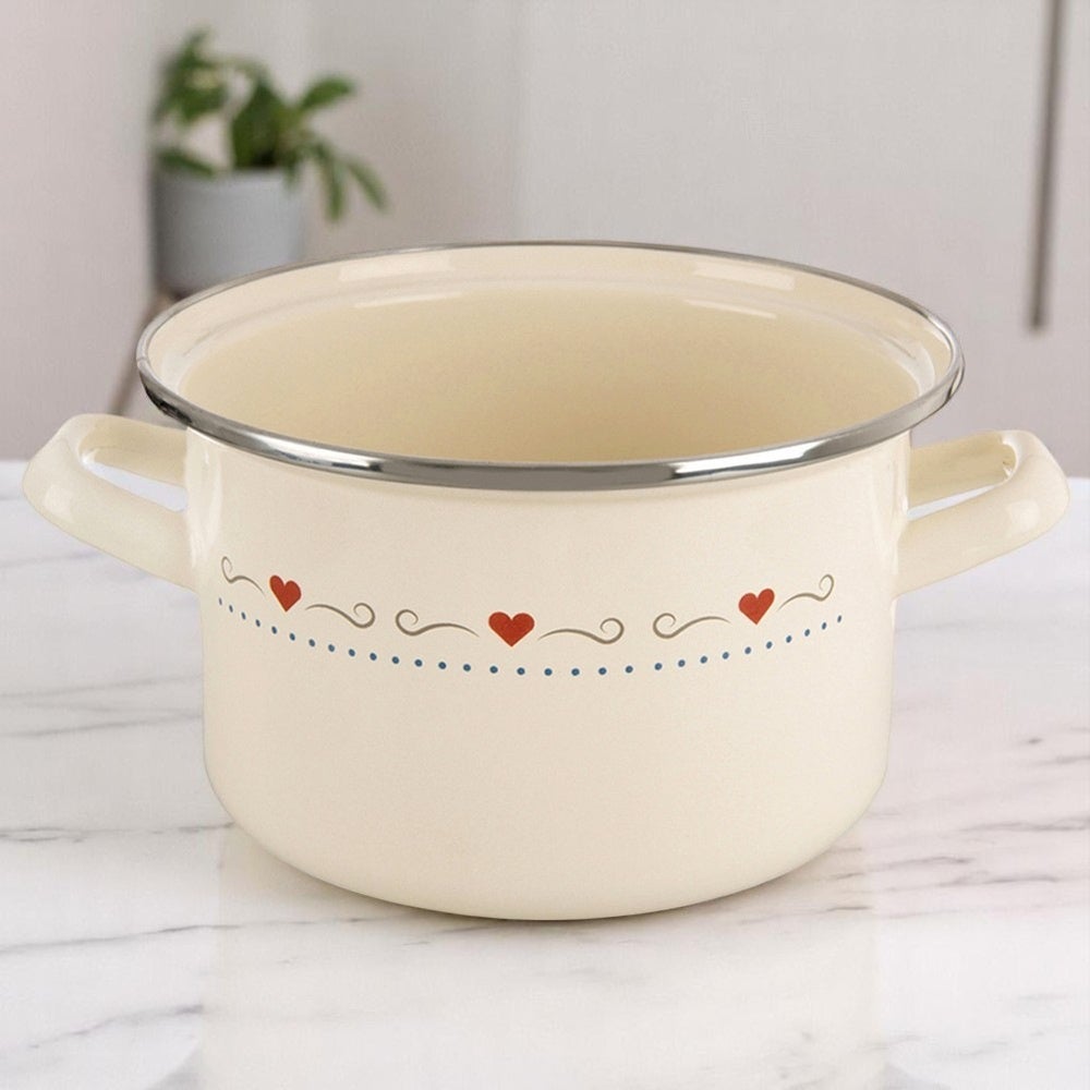 Garnek emaliowany kremowy TONCA 18 cm, 2 l - 2