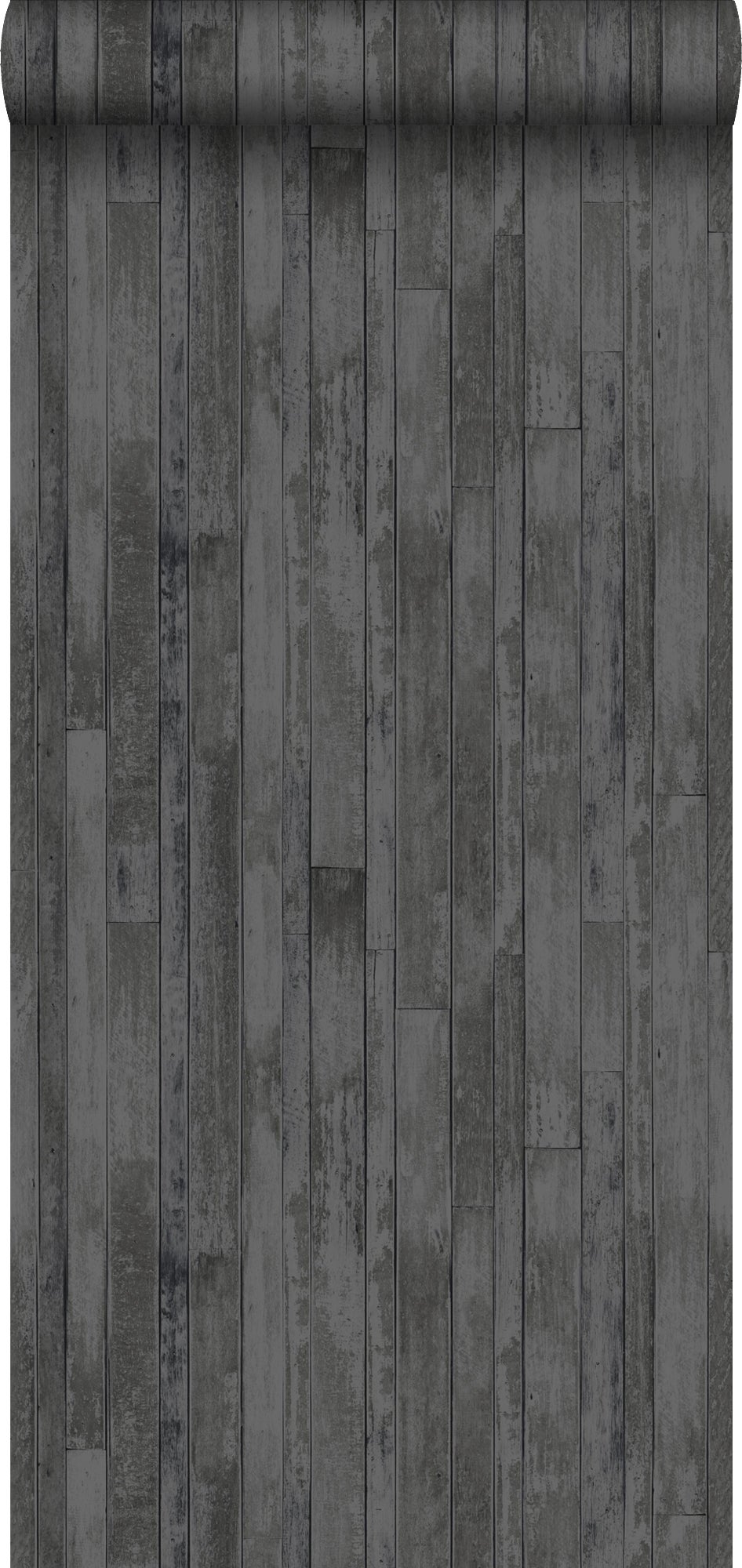 Papel pintado tablones de madera recuperada vintage negro y marrón - 53 cm x 10,05 m - estahome