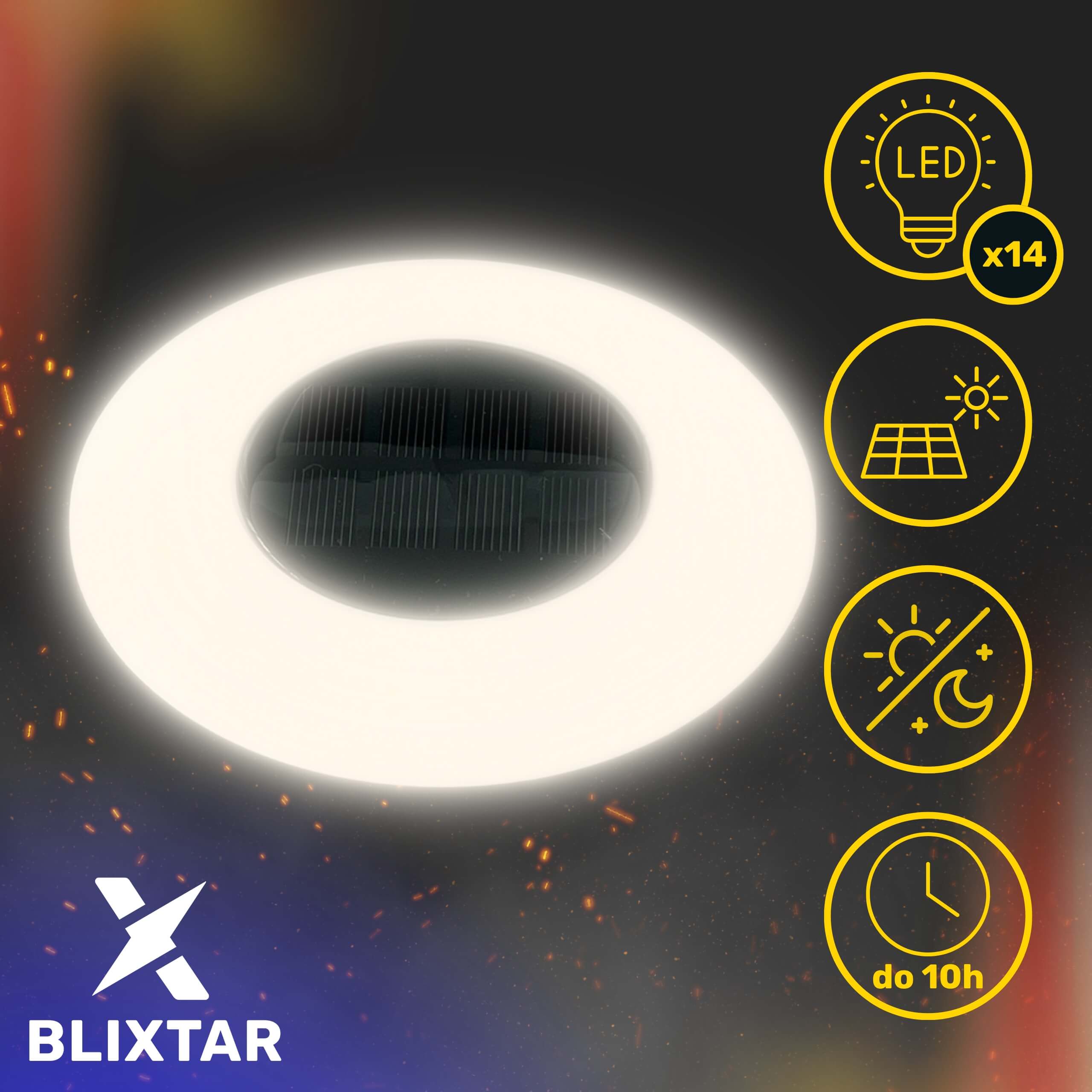 Zestaw 4x Gruntowa Lampka Solarna Ogrodowa Wbijana 14 LED, Najazdowa Wodoodporna - 3