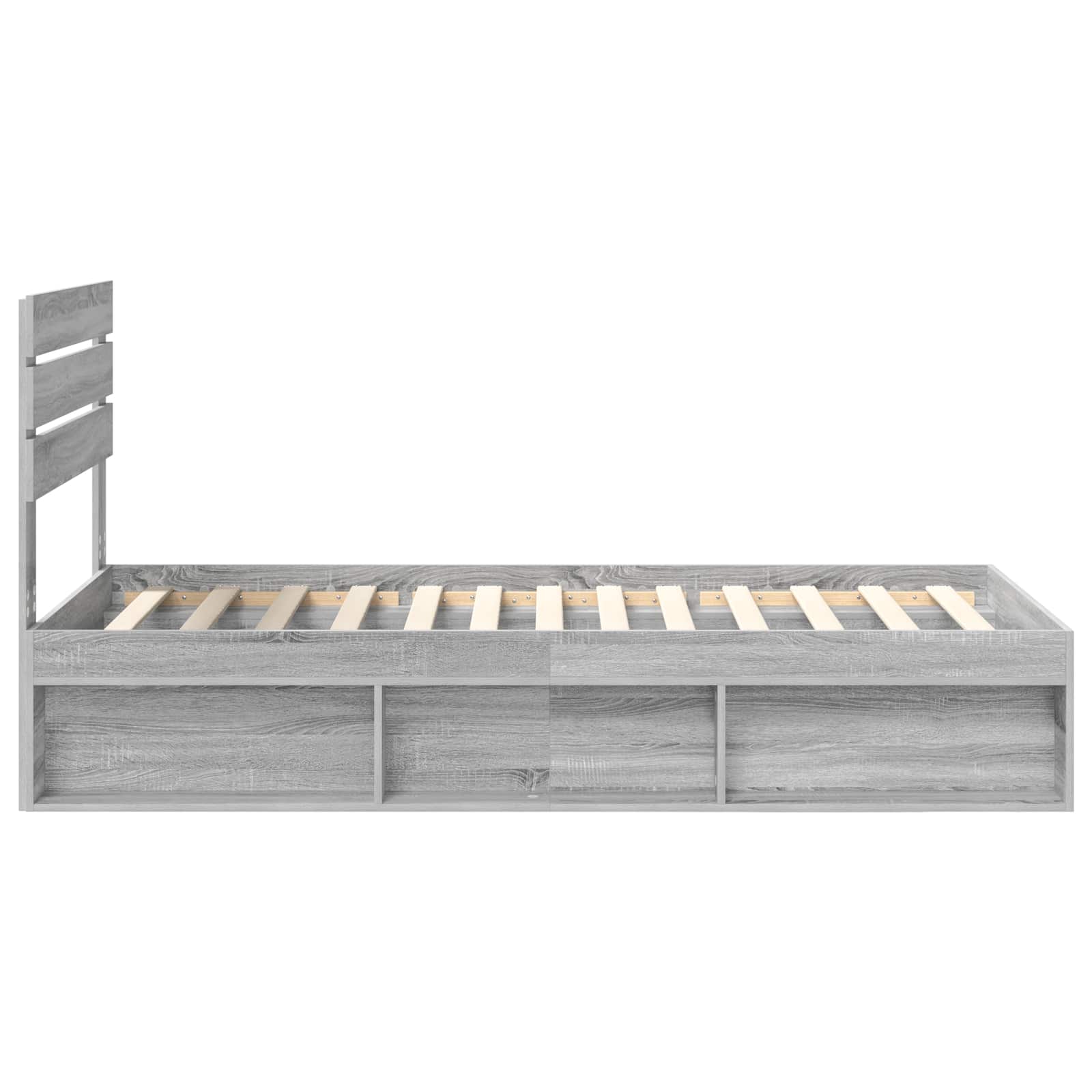 Cadre de lit gris 75 x 190 cm, pin massif - 8