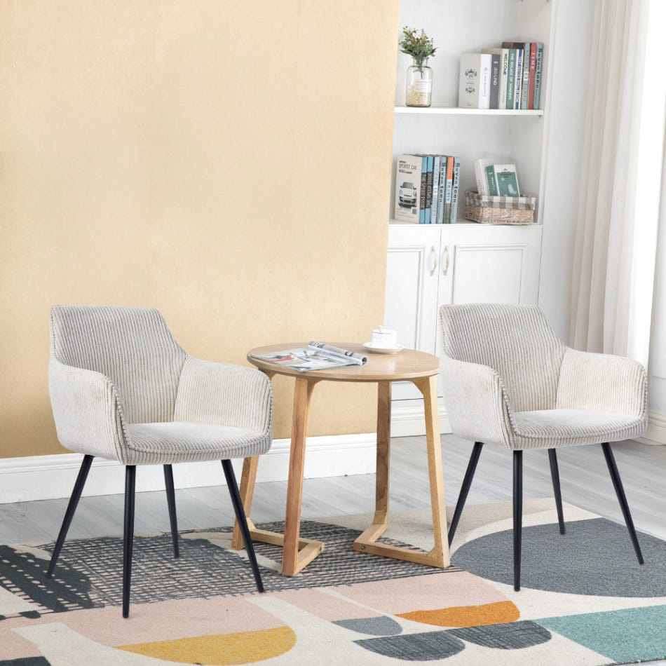 Conjunto de 2 Sillas de Comedor Ergonómicas con Tapizado en Terciopelo ...