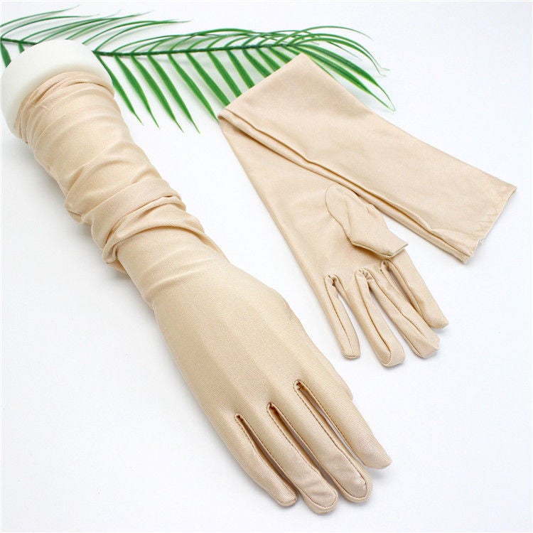 Gants de Protection Solaire Femmes Gants de Conduite Tactile Eté Gants à Doigts Complets Long Respirant Manchon de Bras Anti-UV Antidérapant Gloves - 2
