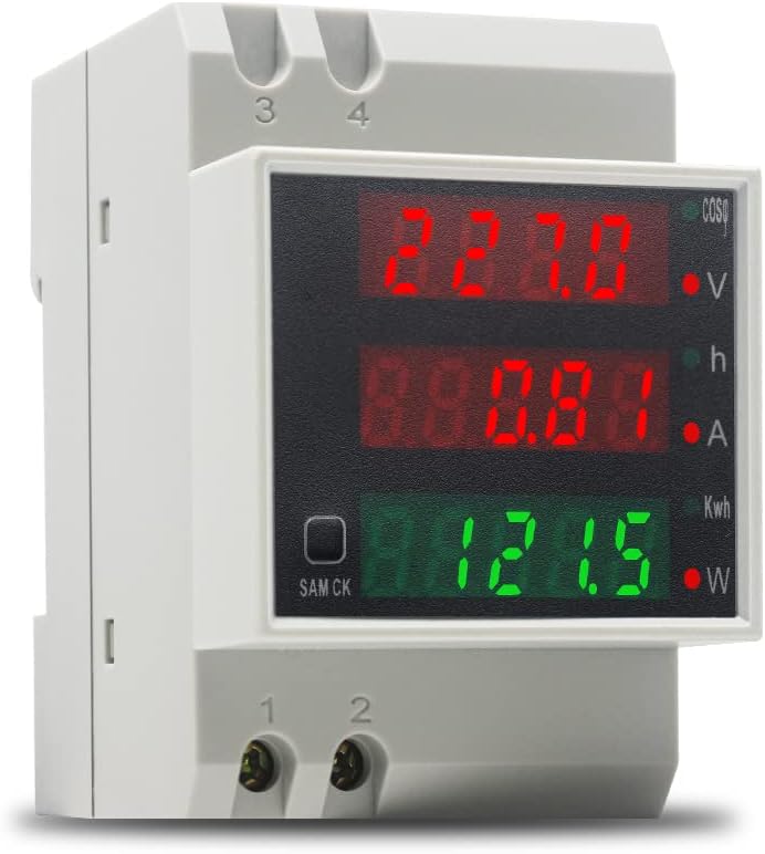 Voltmètre ampèremètre 3 phases Din Rails AC80-500V 1-100A Digital Energy Meter avec 3 capteurs Composant électronique