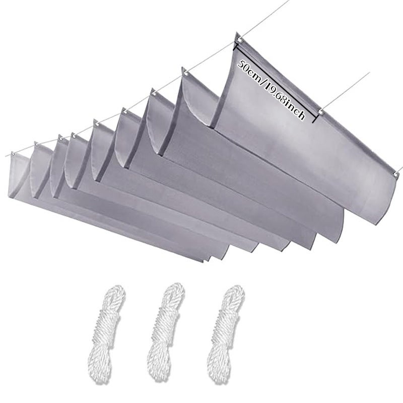 Toldo retráctil con forma de ola, 200 x 300 cm, impermeable y resistente a los rayos UV, tejido para exteriores, color gris claro. - 2