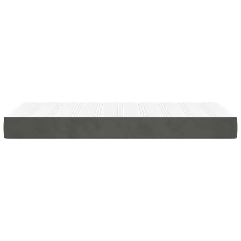 Colchón de muelles ensacados firmeza media terciopelo gris oscuro 80x210x20cm vidaXL - 5