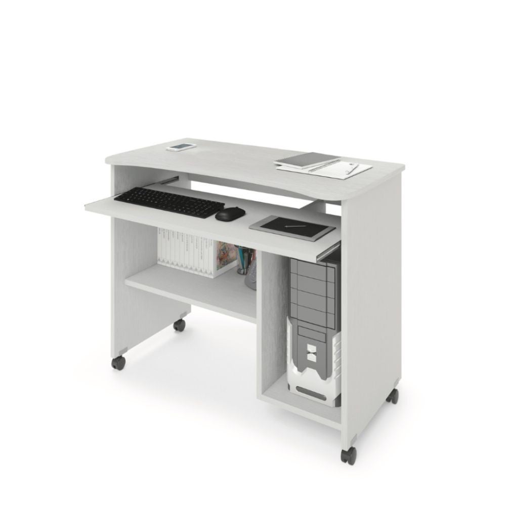 Scrivania con ruote e ripiano estraibile Cercando colore bianco