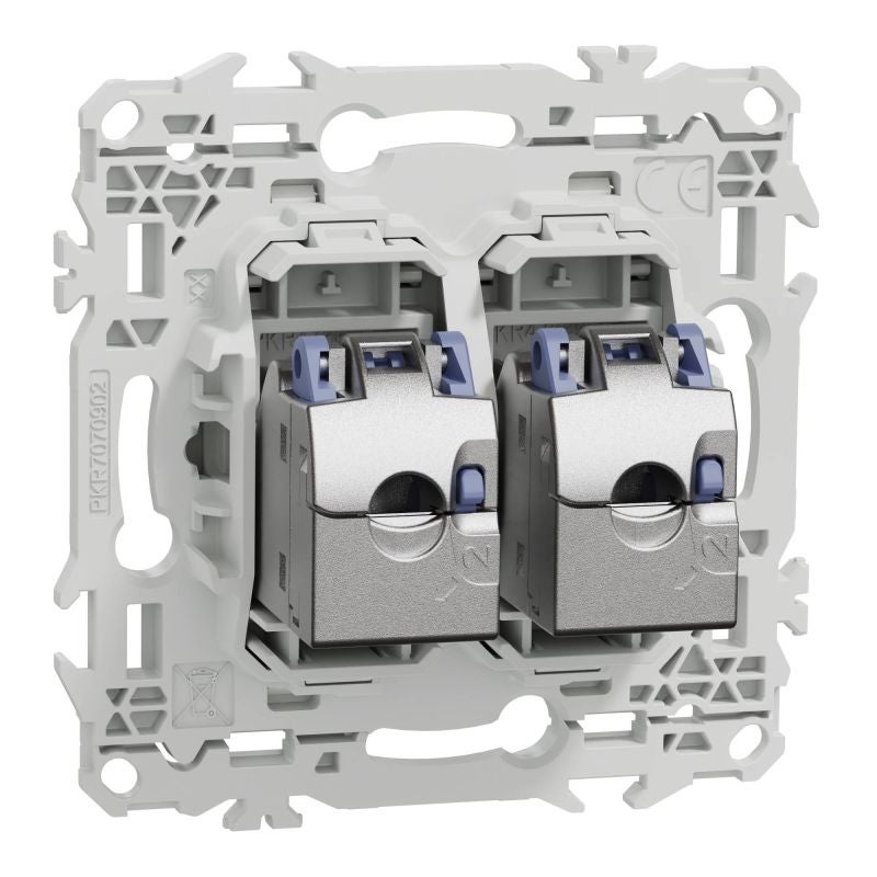 Prise double RJ45 Odace Schneider Electric - Cat.6 - STP - Blanc - 4
