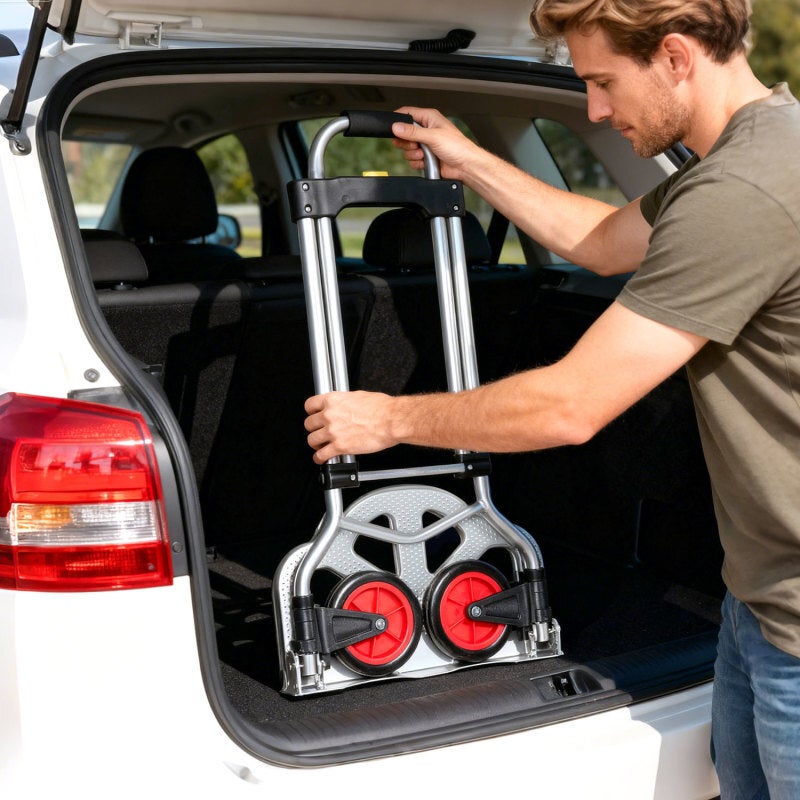 Carrinho de transporte de encomendas, Carrinho de mão dobrável, com uma capacidade de carga máxima de 60 kg, Aço - 6