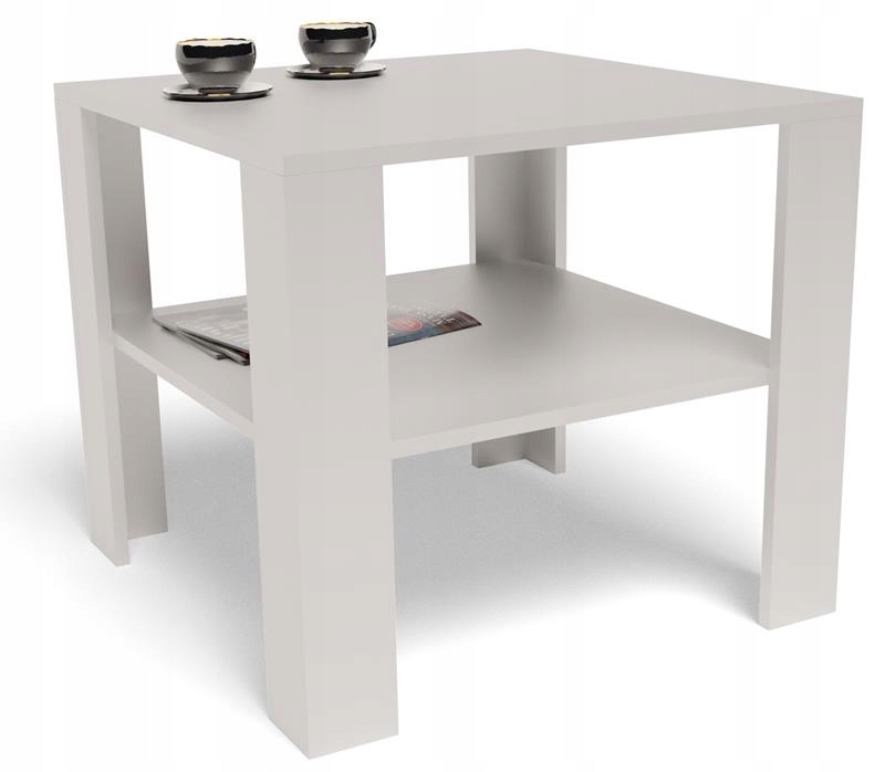 Ława stolik kawowy 68x68 WYSOKA EX3 biała
