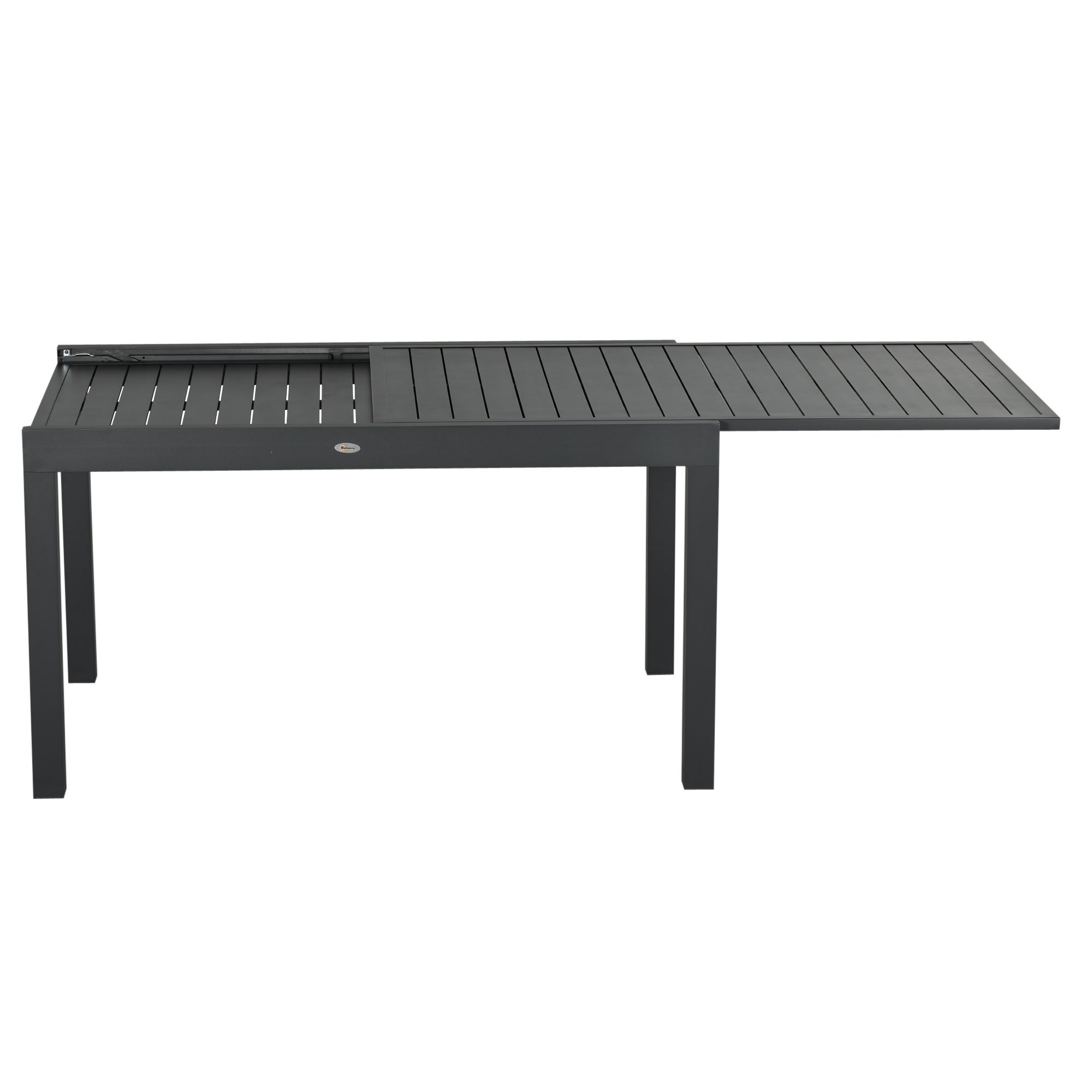 Conjunto de Refeição Outsunny Cinza Escuro/Cinza de carvão Textilene e Alumínio 135-270x89x74cm - 8