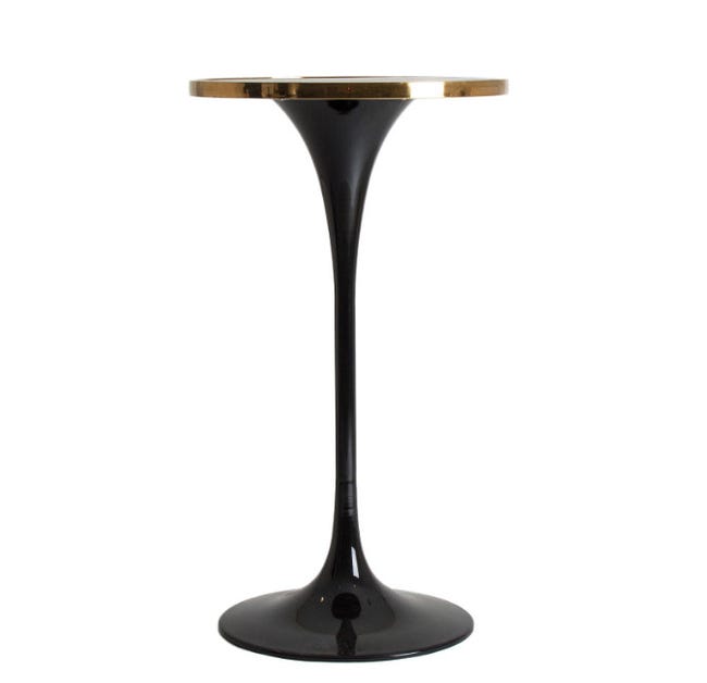 Table Ronde Bar Table haute de bar ronde marbre et métal noir Nath | Leroy Merlin