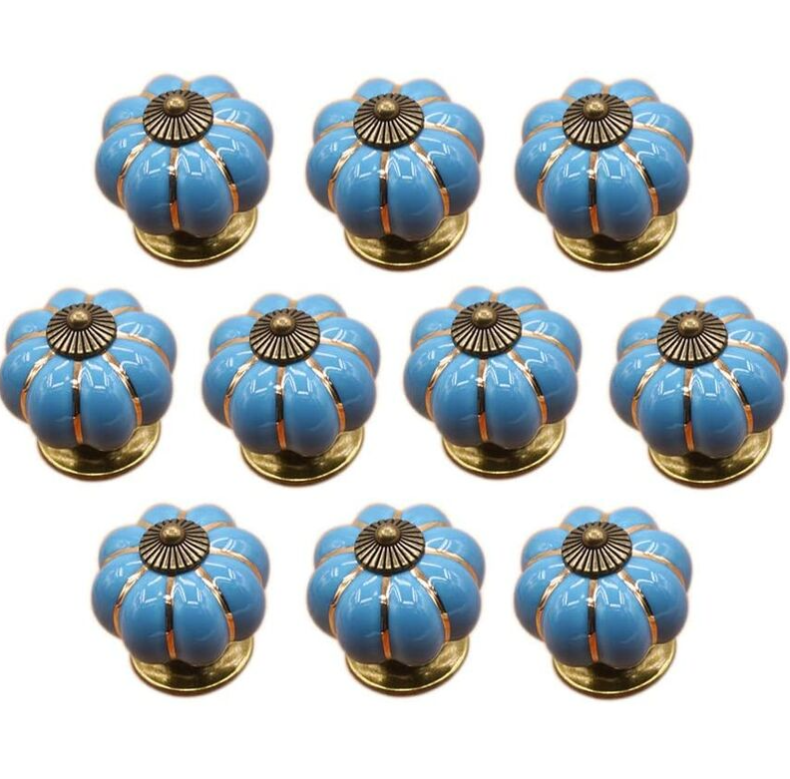 (Niebieski) 10 szt. ceramicznych gałek do szuflad, gałki meblowe do szuflad kuchennych i szafek