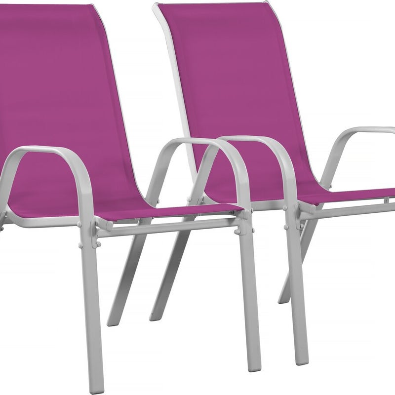 Krzesło ogrodowe "Cordoba" z tekstylenu - Phoenix - Różowe - Zestaw 2 szt.