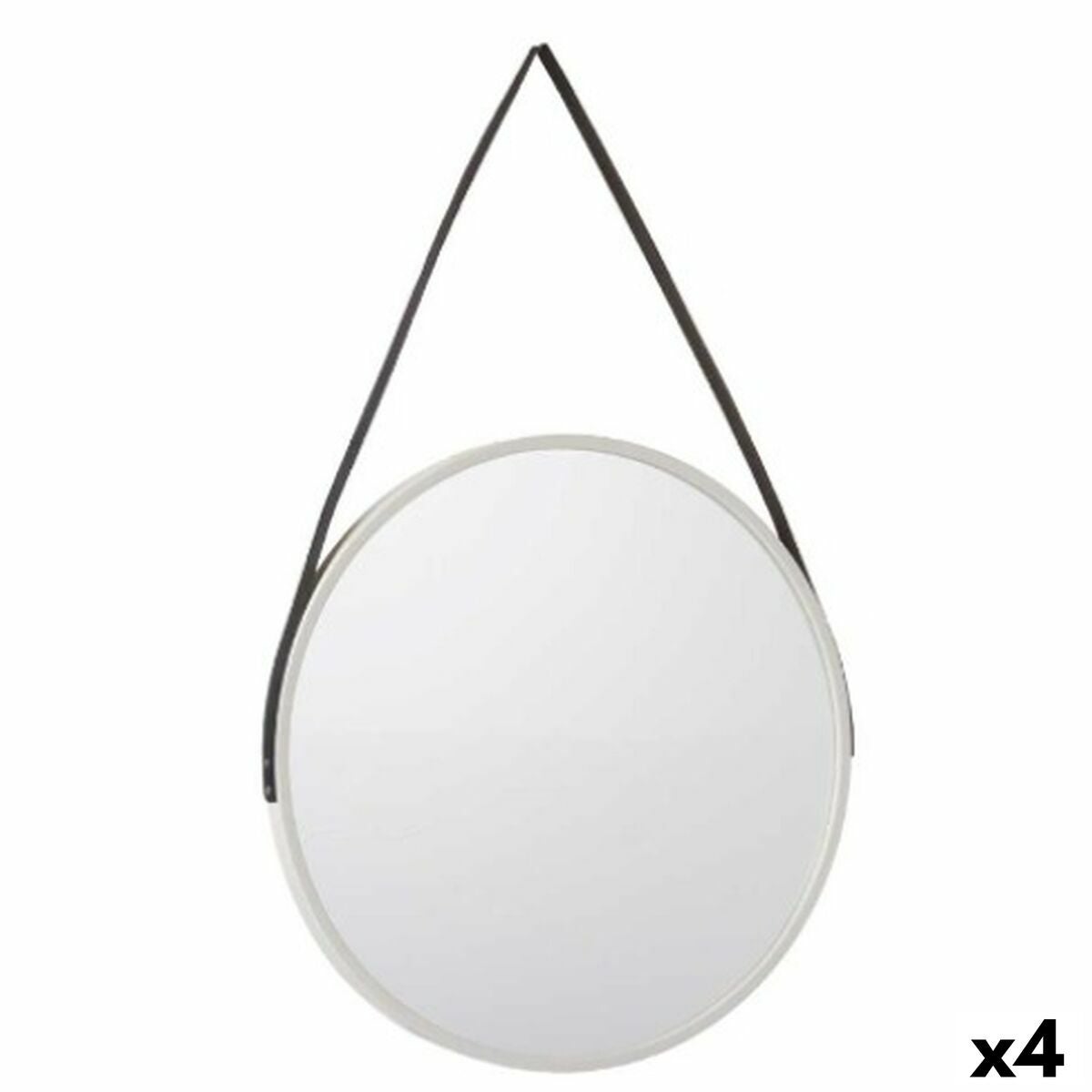 Miroir mural blanc noir verre cuir synth tique 45 x 45 x 3 cm 4 unit s