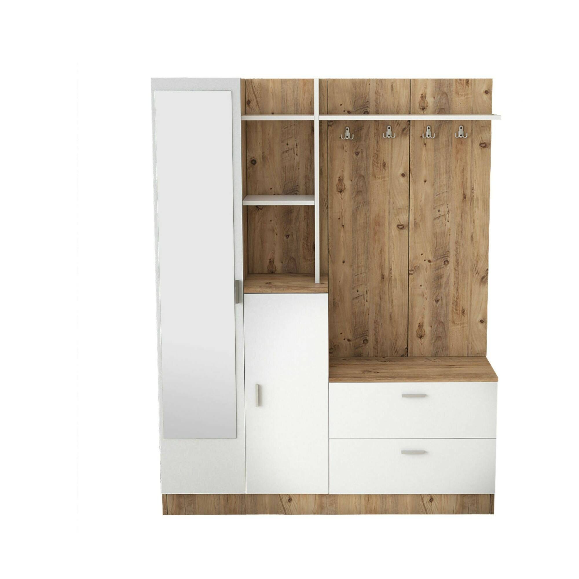 Mobile Ingresso Homam 140x182cm - Entratina Appendiabiti Quercia E Antracite - Foto 11