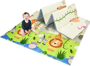 Tappeto Gioco Bambini OLIVO.shop 150x200 Cm - Reversibile E Pieghevole - Foto 5