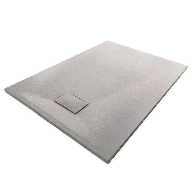 BERNSTEIN - Receveur de douche en SMC 90x120cm - 3,2cm de hauteur - gris effet béton - avec système d’évacuation type B