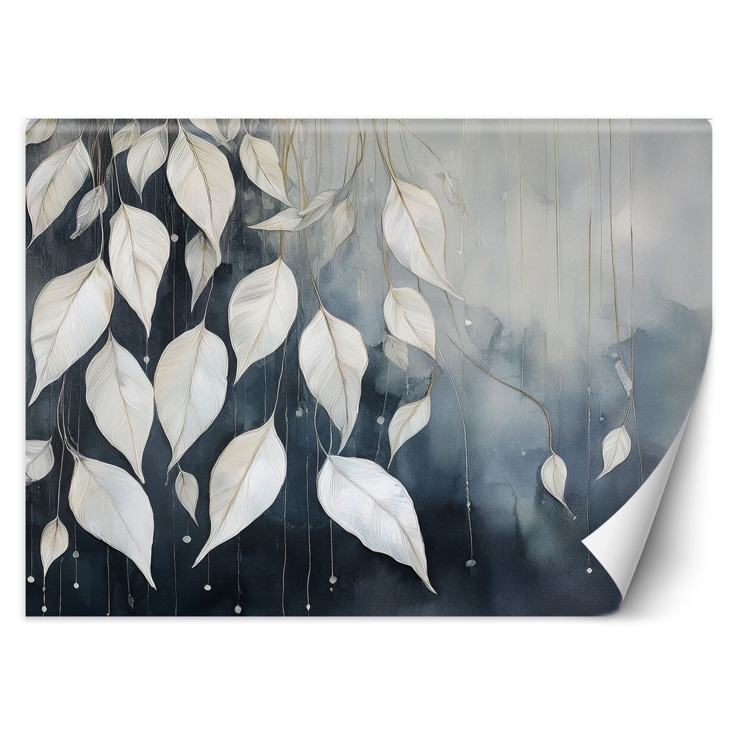 Fototapeta, Szare liście abstrakcja 150x105