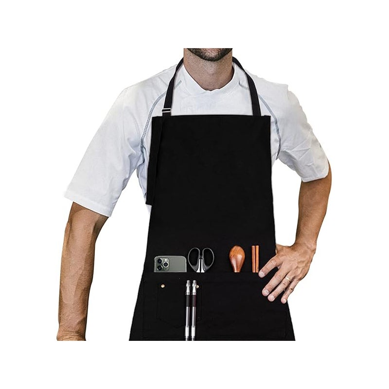 Grembiule Da Cucina Regolabile QEEROYO - 2 Pezzi, Impermeabile, Con Tasche, Per Uomo E Donna - Foto 4