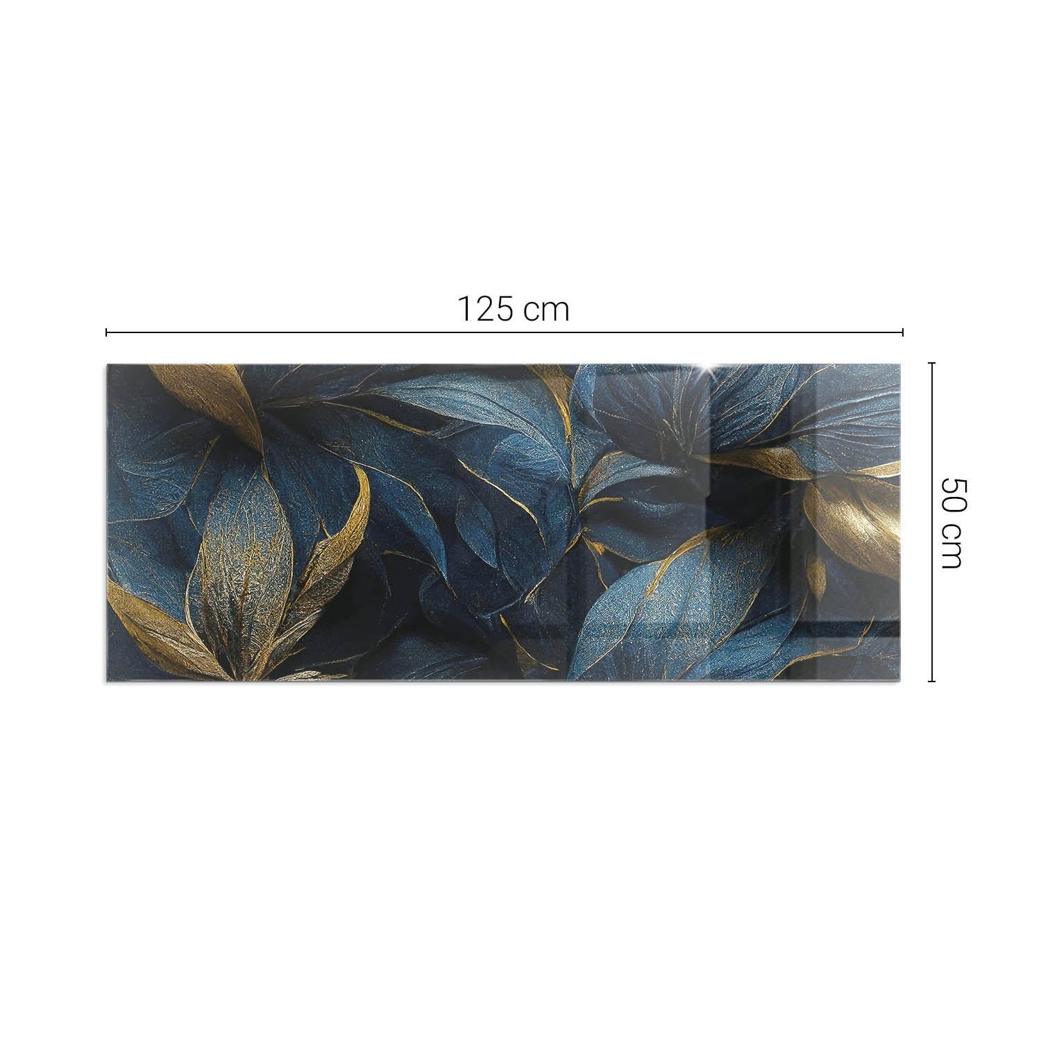 Szkło hartowane na podłogę pod kominek - 125x50 cm - Eleganckie liście w fakturze - TULUP - 2