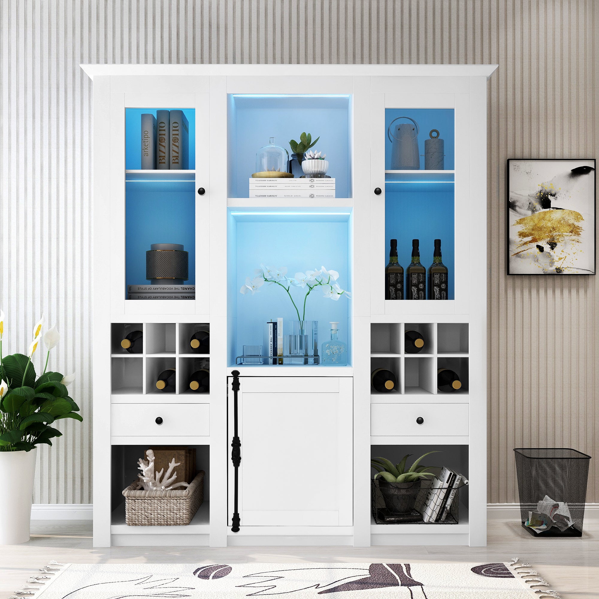 Vitrine avec 7 couleurs éclairage LED vitrine présentoir - 7