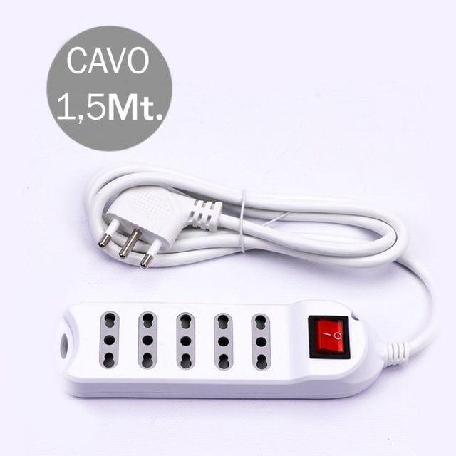 Ciabatta con quattro prese Schuko da 250V senza cavo bianco | Leroy Merlin