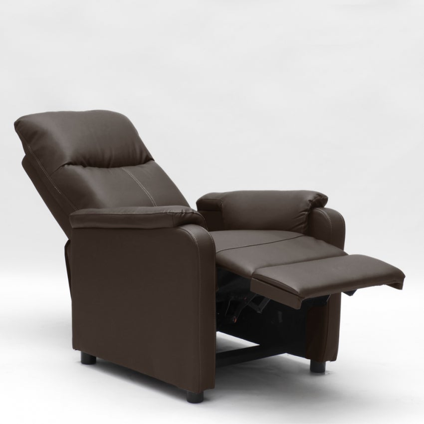 Fauteuil relax inclinable avec repose-pieds en similicuir Giulia - 4
