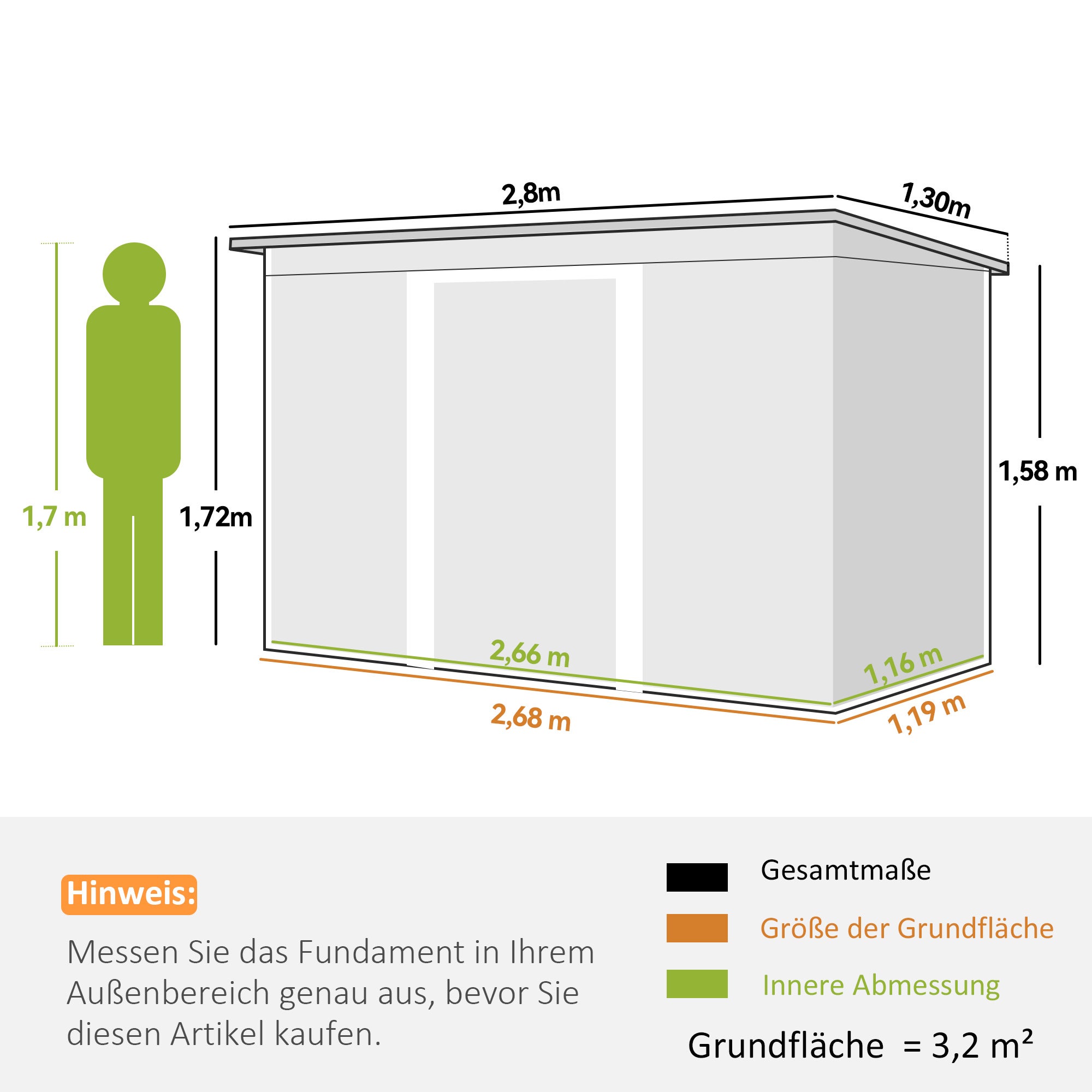 Abri métallique 6,3 m³ toit pentu anthracite | Leroy Merlin
