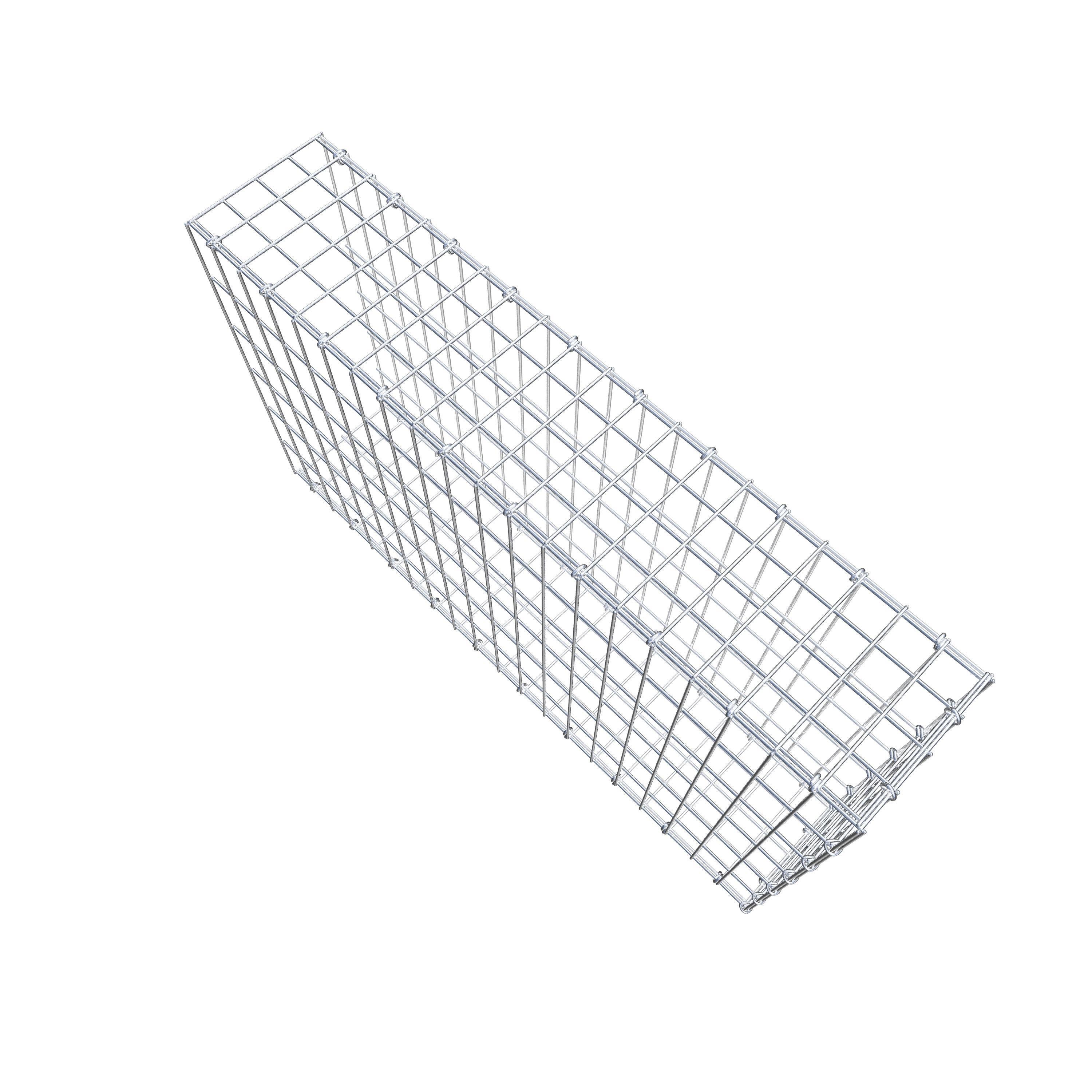 Gavión para alargar en acero galvanizado 100x60x20cm (LxAxP), malla 5 x 10cm, Anillo en C, sin rejilla frontal - 8