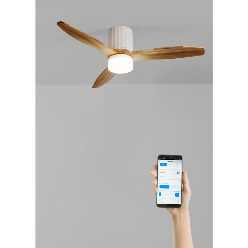 CREATE - WIND CALM LINE - Wentylator sufitowy 40W cichy Ø132 cm 100% drewna -