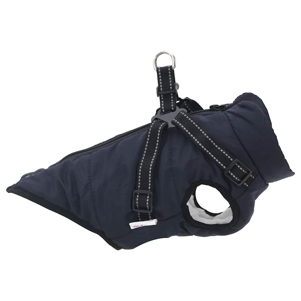 Abrigo perro con arnés impermeable reflectante L28 azul marino vidaXL - 5