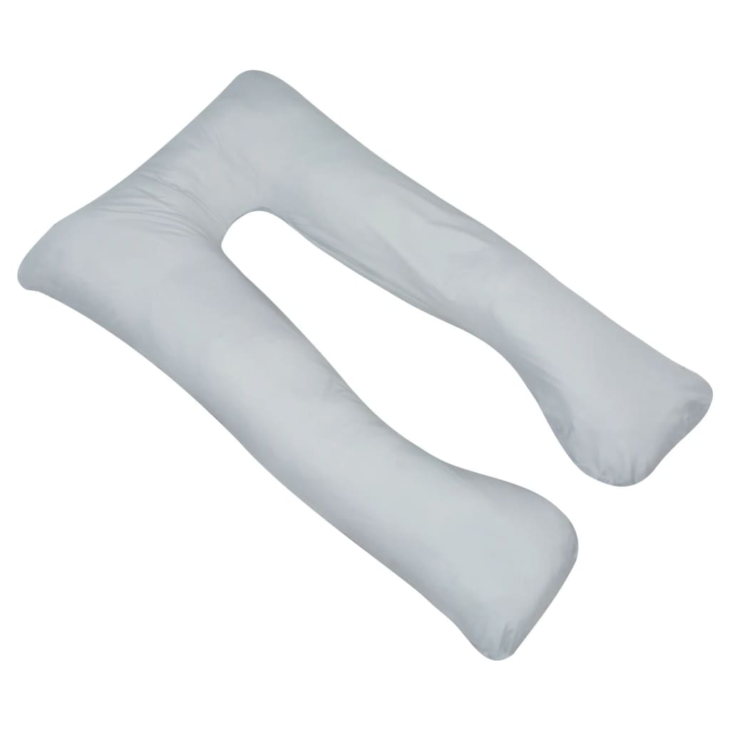 VidaXL Cuscino Per Gravidanza A Forma Di U 90x145 Cm Grigio Con Federa Rimovibile - 4