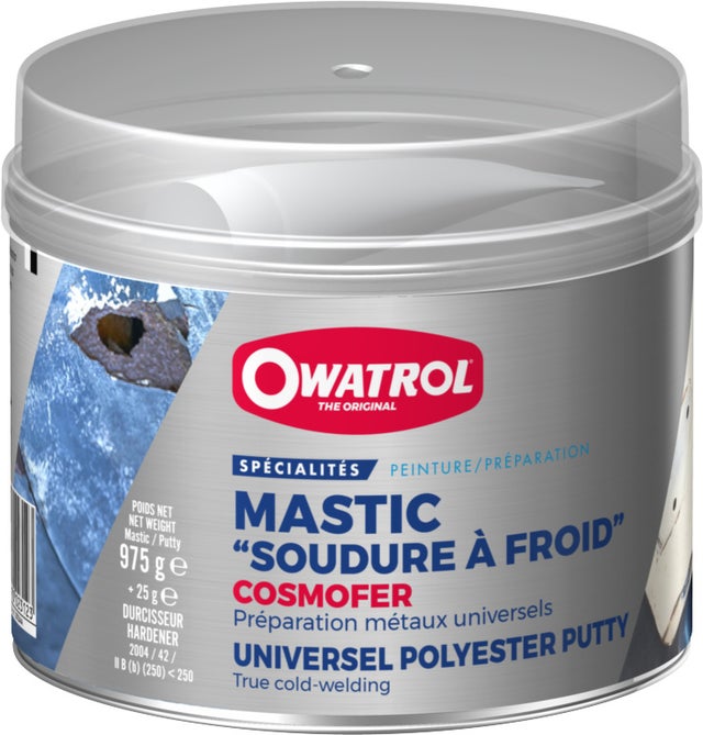 Mastic polyester universel blanc tous supports Owatrol COSMOFER® Boîte de 1000 g