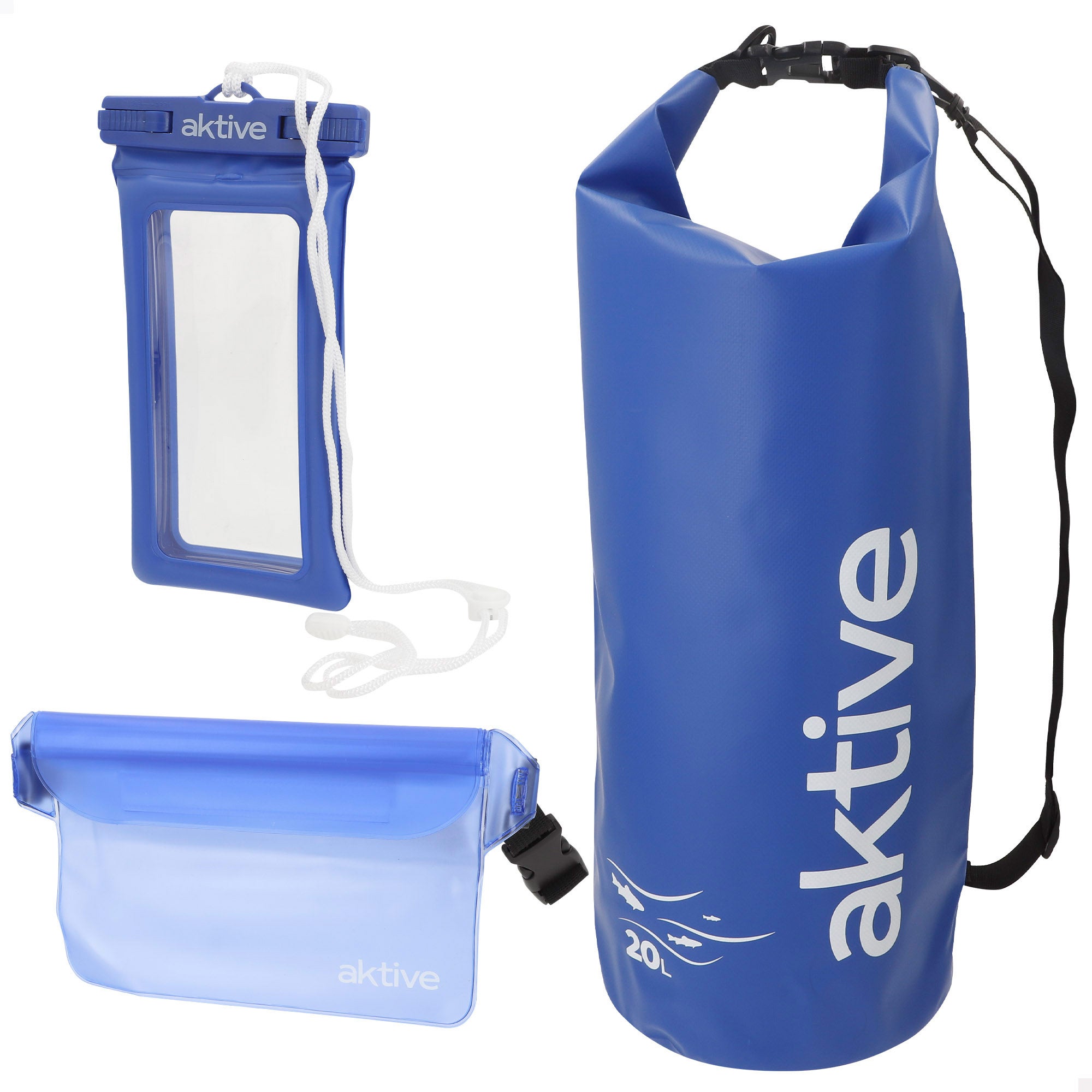 Aktive beach pack bolsas estancas con saco 20 l, riñonera y portamóvil