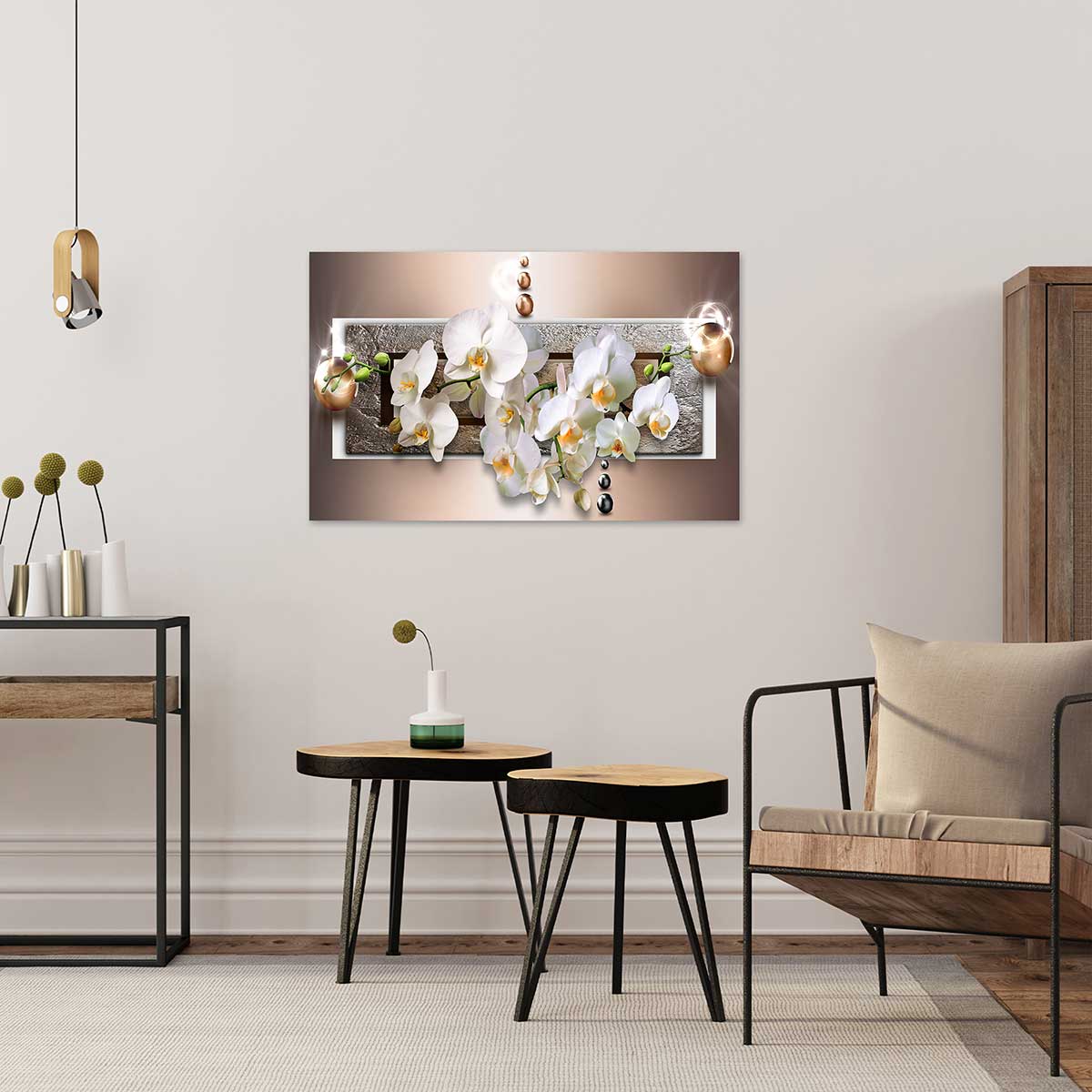 Cuadro gráfica flores de orquídeas - 80x50 cm | Leroy Merlin