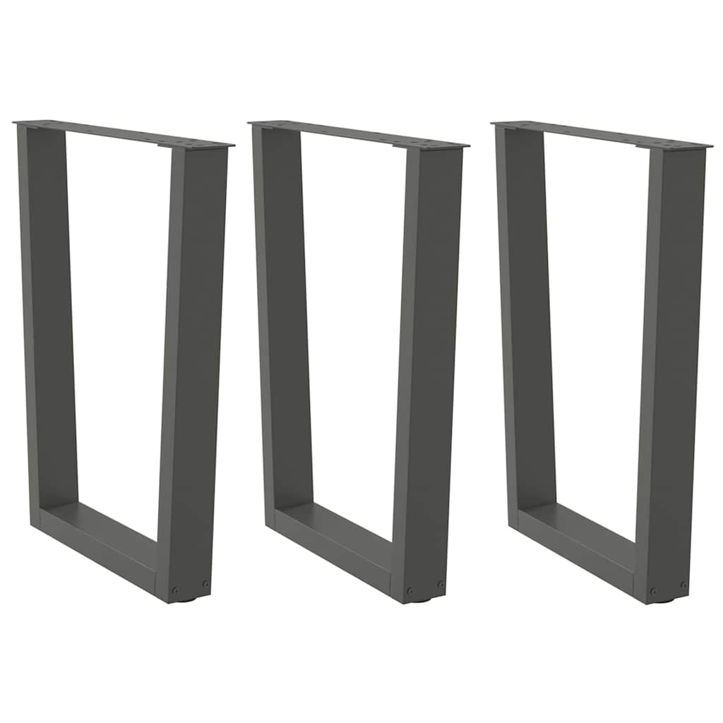 Nogi do stołu jadalnego w kształcie litery V 3 szt. Antracyt 70x(72-73,3) cm Stal vidaXL